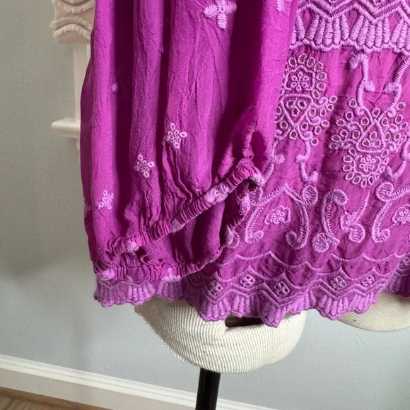 Johnny Was Fuchsia Tatiana Lace Blouse XL - Picture 5 of 8